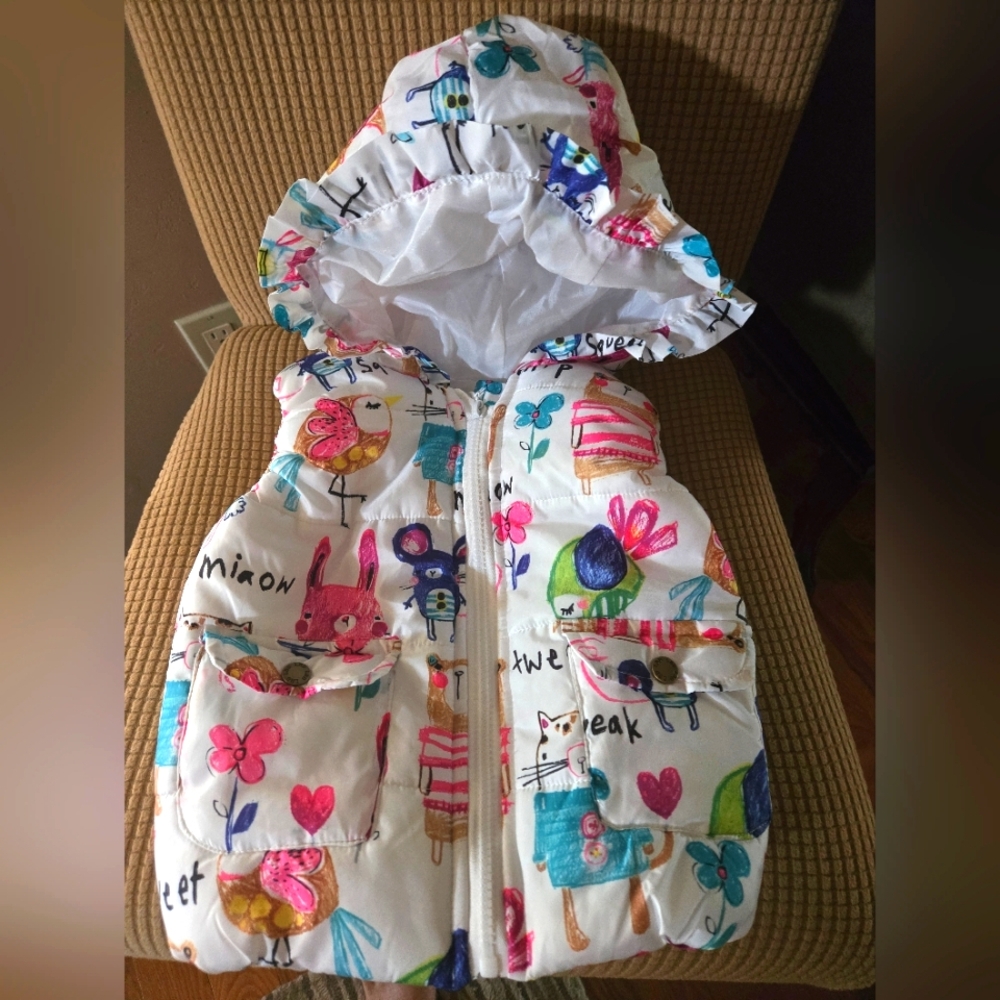 KIDSYARD Colorful Kids' Hooded PUFFY Vest SIZE SMALL